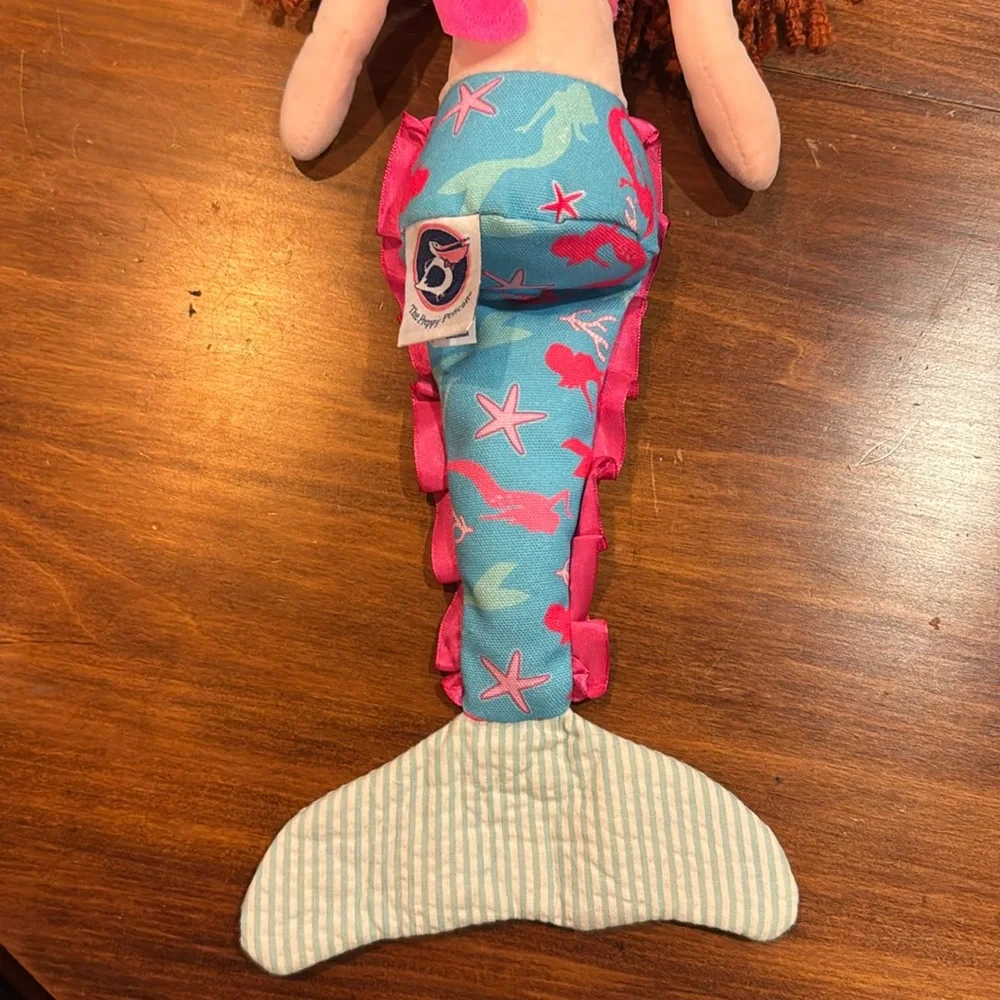 NWOT The Preppy Pelican 3+ Mermaid Pink Blue Deep Red Hair Redhead Plush Doll